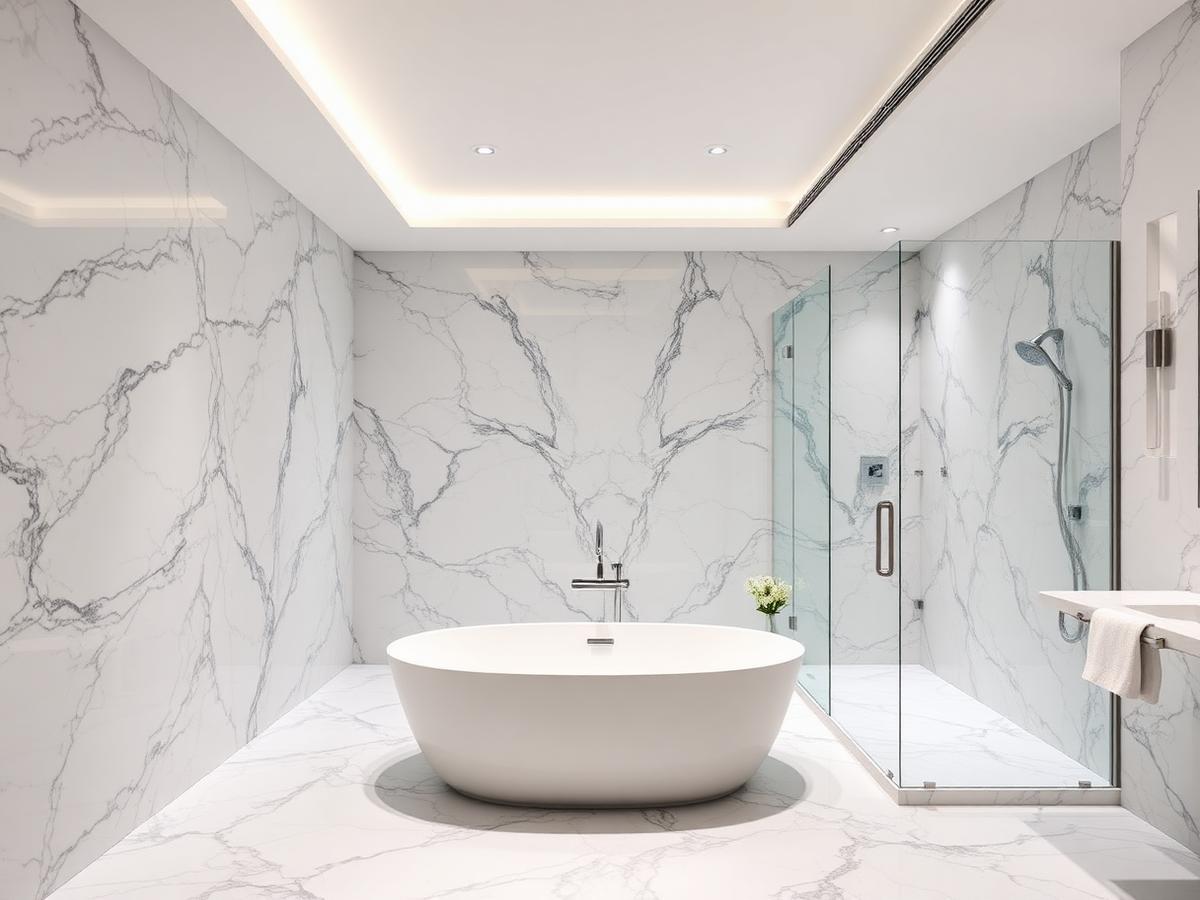 Restored marble bathrooms
